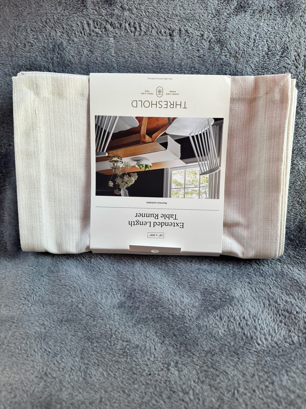 Threshold White Extended Length Table Runner